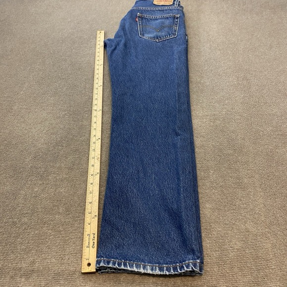 Vintage Levis 505 Jeans Mens 33x34 Y2K Blue Medium Wash Straight Cotton Denim - Picture 9 of 12
